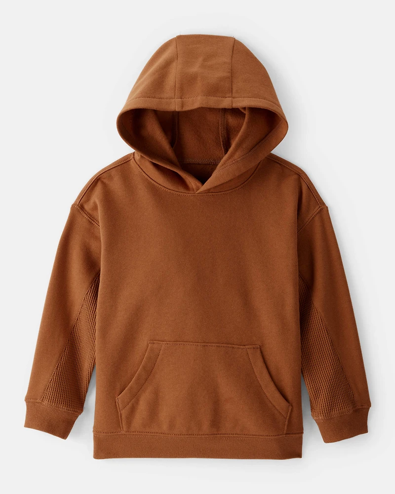 Toddler Boy Solid Fleece Long-Sleeve Hoodie - Brown