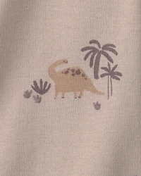 Baby Boy Dinosaur Short-Sleeve Romper - Brown
