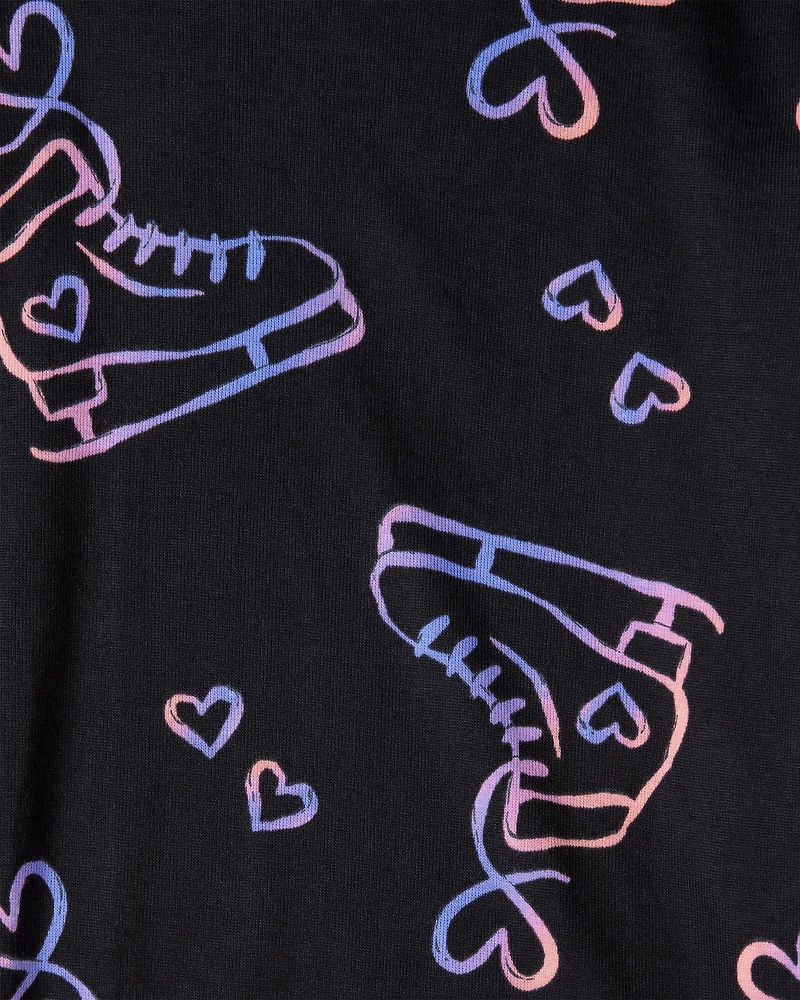 Girls Ice Skates 100% Cotton Snug Fit 4-Piece Pyjamass - Purple