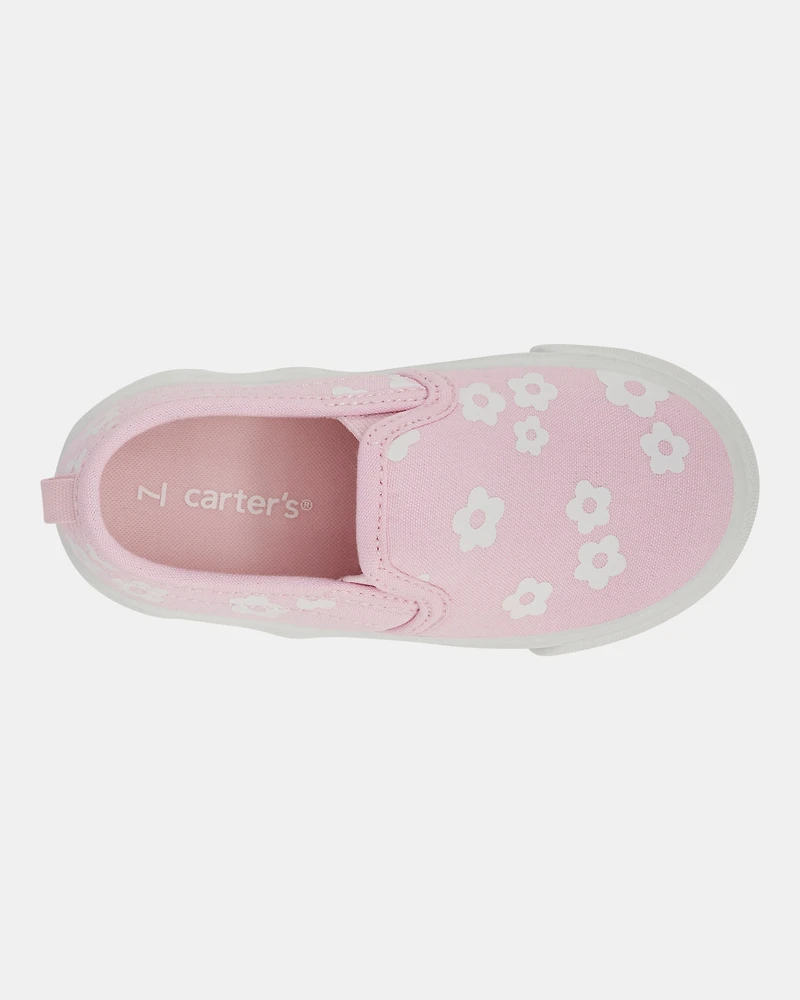 Toddler Slip-On Floral Sneakers - Pink