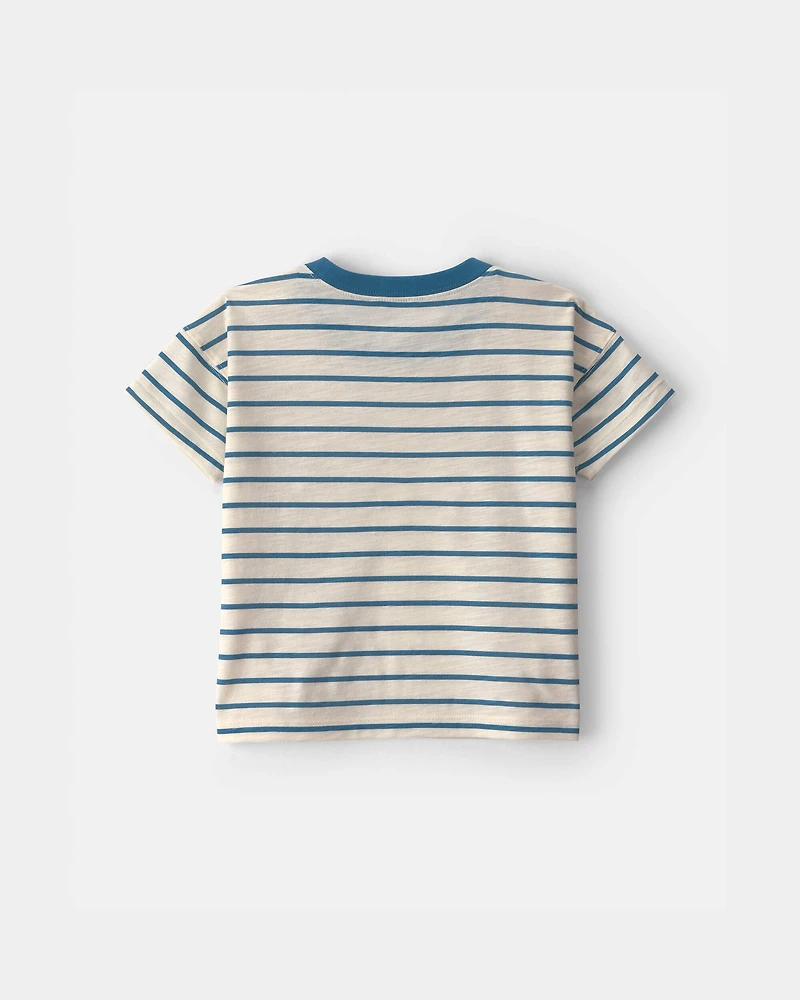 Toddler Boy 2-Piece Striped Short-Sleeve Top & Pant Set