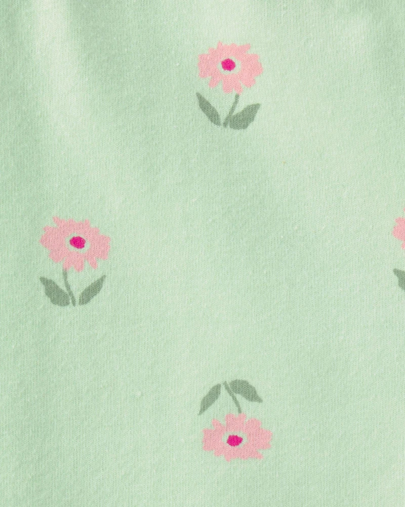 Toddler Girl Floral Bike Shorts - Green