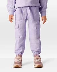 Toddler Girl Cotton Cargo Joggers - Purple