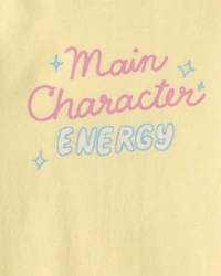 Baby 'Main Character Energy' Graphic Bodysuit - Yellow