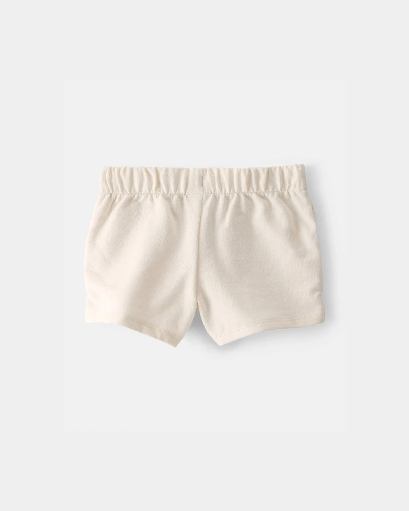 Toddler Girl French Terry Shorts - Cream