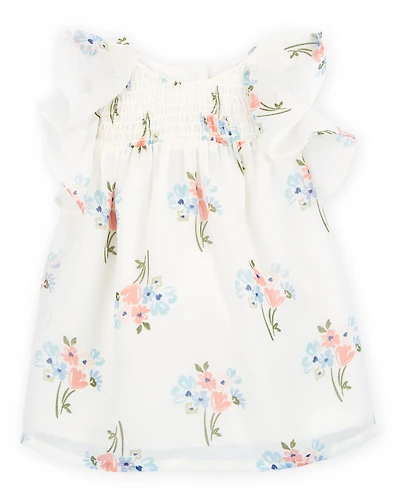 Baby Floral Dress - Ivory