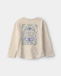 Girls Butterfly Long-Sleeve Top - Ivory