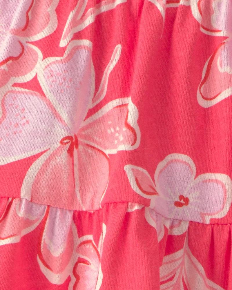 Baby Girl 2-Piece Floral Top & Skirt Set - Orange