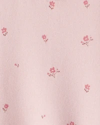 Toddler Girl French Terry Dress Made with Organic Cotton Blush Petals Print