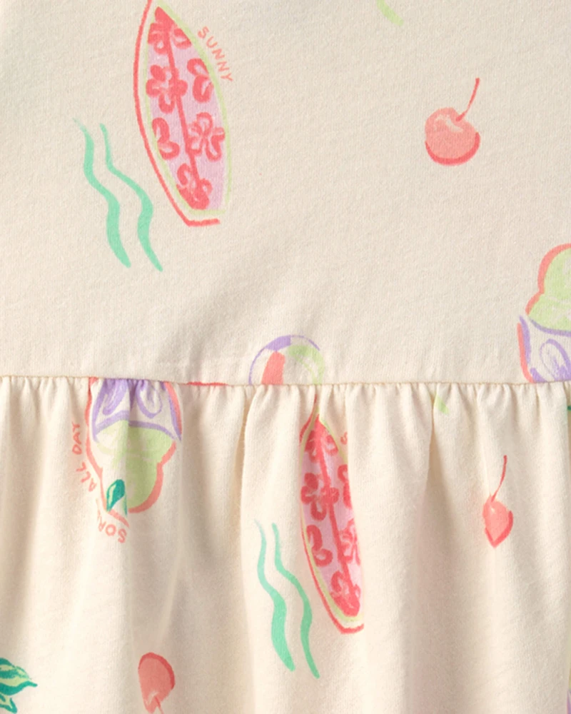 Baby Girl Summer Sleeveless Dress - Cream