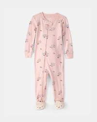 Baby Girl Easter Bunny 100% Cotton Snug Fit 1-Piece Pyjama Set - Pink