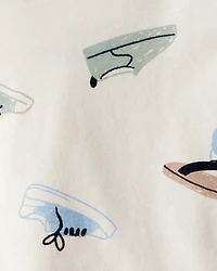 Baby Boy Sneakers Print Fleece Sweatshirt - Cream