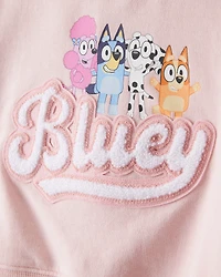 Baby Girl Bluey French Terry Pullover - Pink