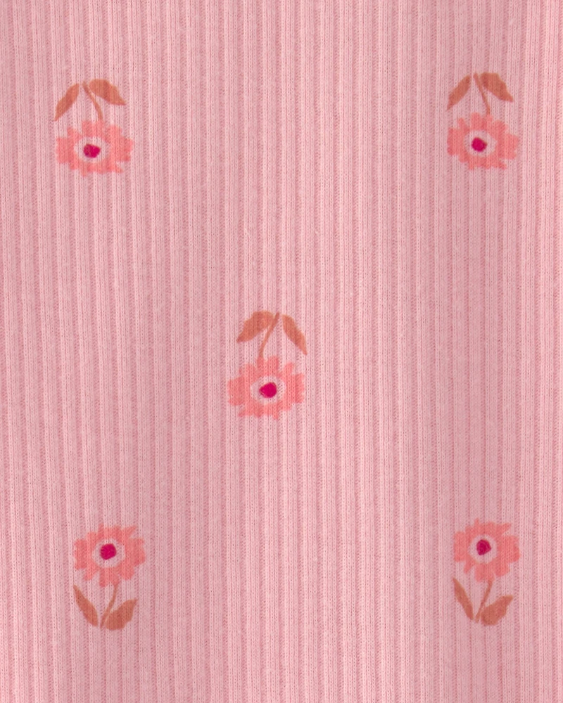 Baby Girl 2-Piece Floral Sleeveless Bodysuit & Short Set - Pink