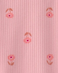 Baby Girl 2-Piece Floral Sleeveless Bodysuit & Short Set - Pink