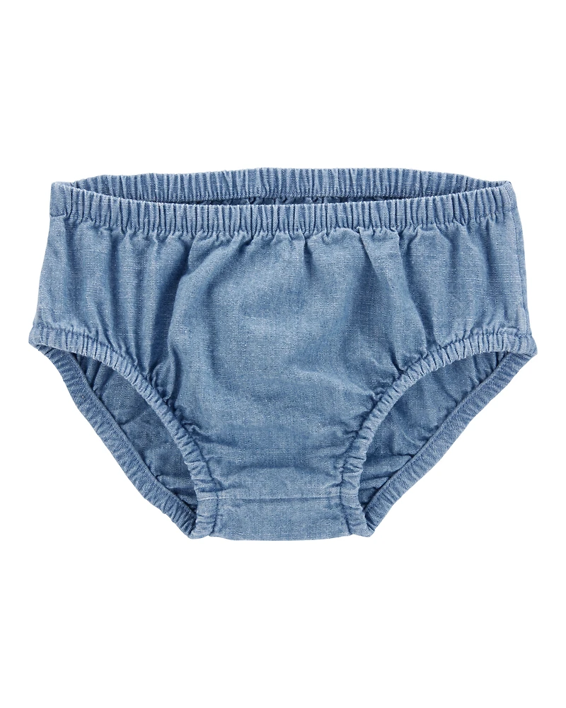 Baby Solid Cotton Dress - Blue