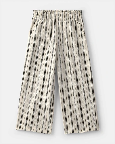 Girls Striped Pants - Ivory