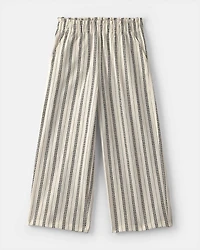 Girls Striped Pants - Ivory
