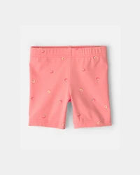 Toddler Girl Peach Bike Shorts - Coral