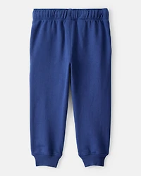 Toddler Boy Solid Fleece Cotton Jogger - Navy