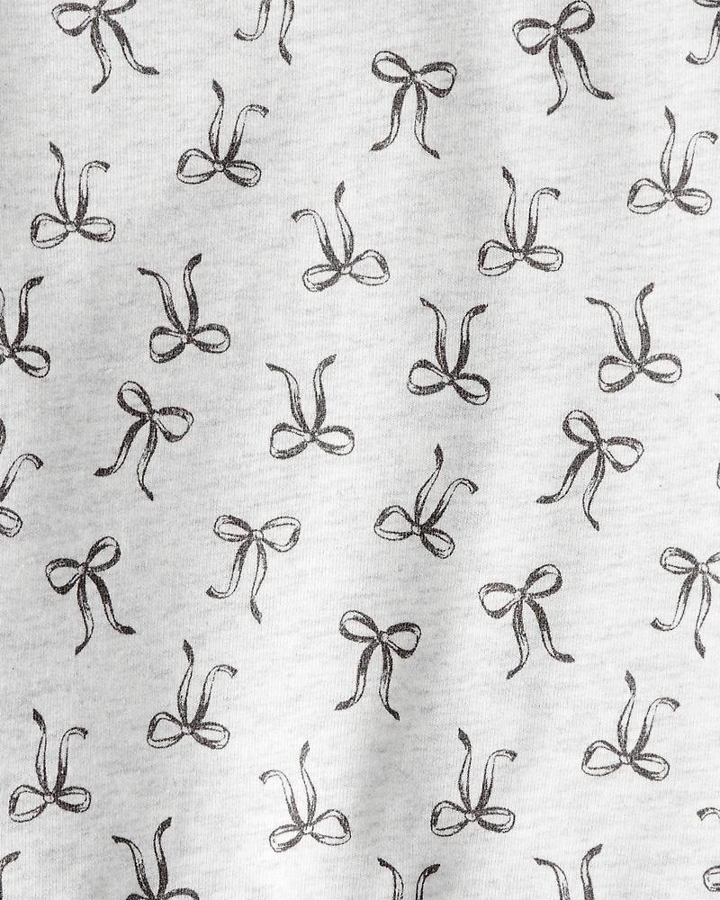 Toddler Girl Bow Print Long-Sleeve Tee & Pant Set - Grey