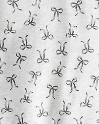 Toddler Girl Bow Print Long-Sleeve Tee & Pant Set - Grey