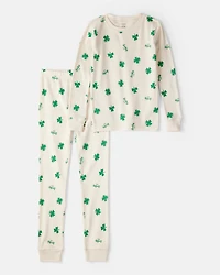 Kid St. Patrick's Day 100% Cotton Snug Fit 2-Piece Pyjamas - Ivory