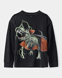 Kid Vampire Dinosaur Long-Sleeve Graphic Tee