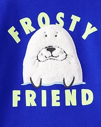 Toddler Boy Seal Pullover Sweatshirt - Blue