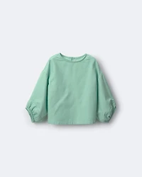 Toddler Girl Blouson Cuffed Long-Sleeve Top - Green