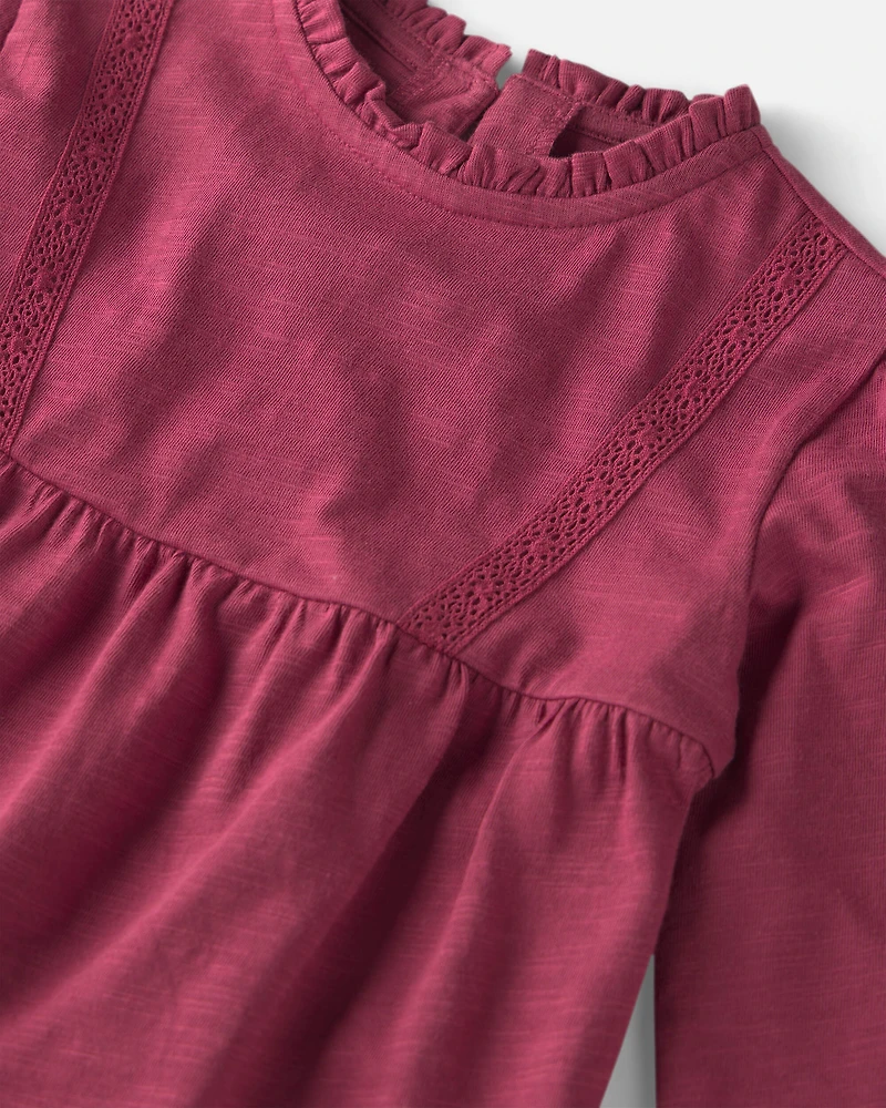 Girls Organic Cotton Peplum Top