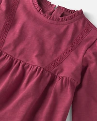 Girls Organic Cotton Peplum Top