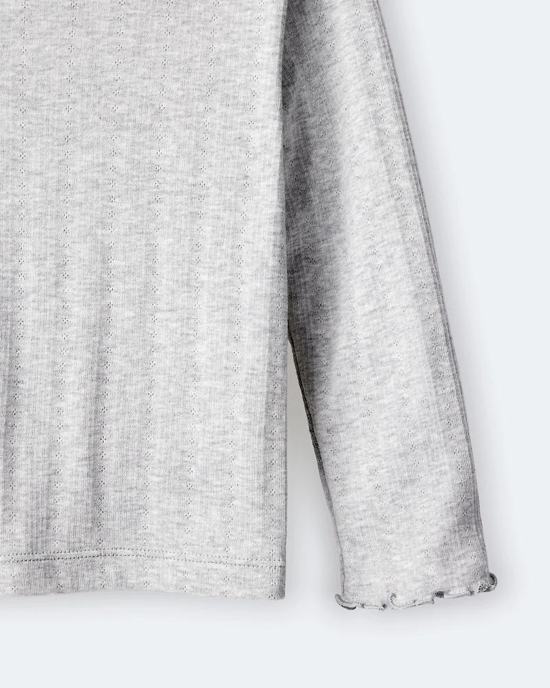 Toddler Girl Mock Neck Long-Sleeve Top - Heather Grey