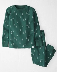 Toddler Christmas Tree Print Waffle Knit Pyjamas Made with Organic Cotton