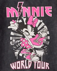 Girls Disney© Minnie Mouse Music Short-Sleeve Graphic Tee - Black/Pink