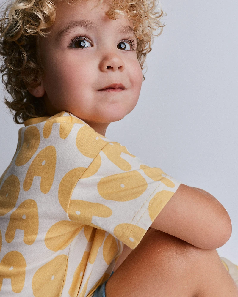 Toddler Relaxed Graphic Tee Otter Avenue Print - Yellow