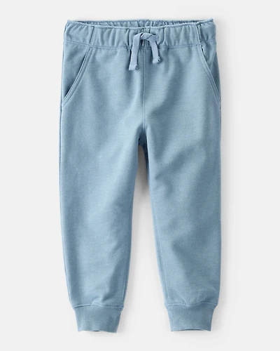 Toddler Boy Solid Fleece Cotton Jogger - Blue