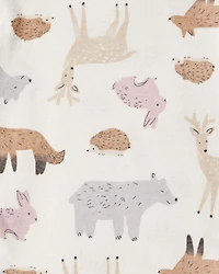 Baby Girl 3-Piece Woodland Creatures Long-Sleeve Bodysuits & Pant Set - Pink/White