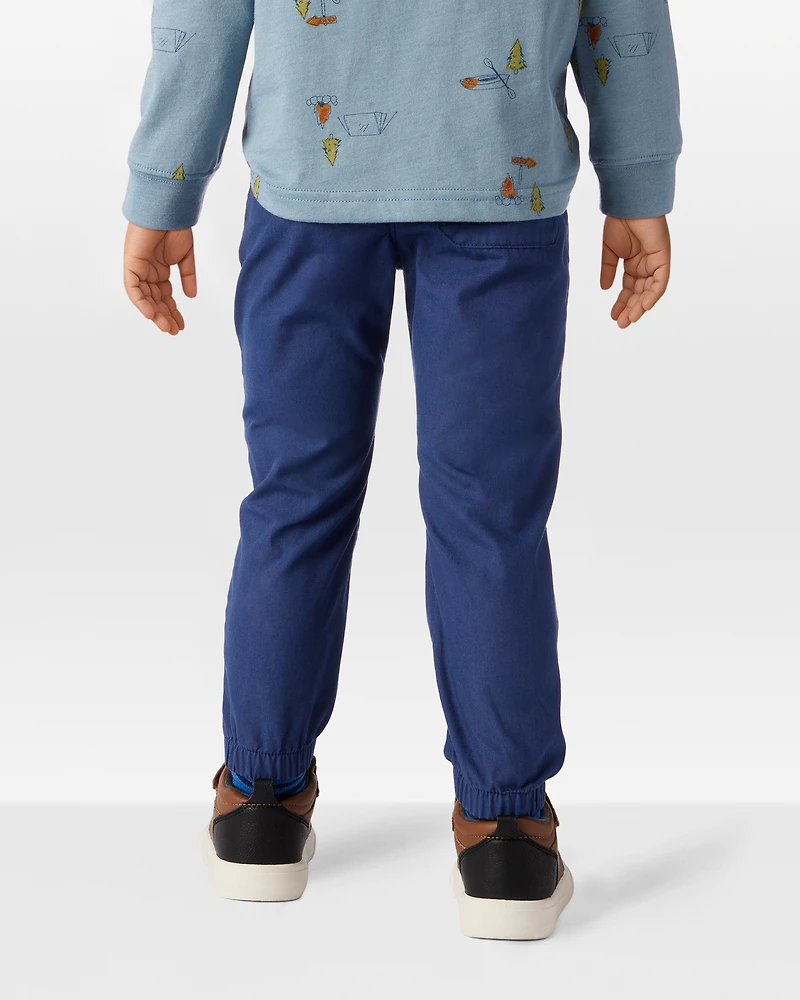Toddler Boy Cotton Pull-On Fashion Pants - Navy