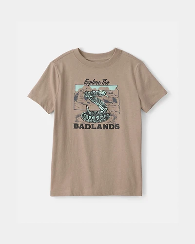 Boys Snake Graphic Tee - Beige