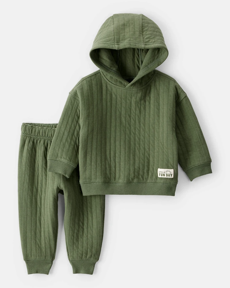 Baby Boy 2-Piece Hooded Tee & Pant Set - Olive