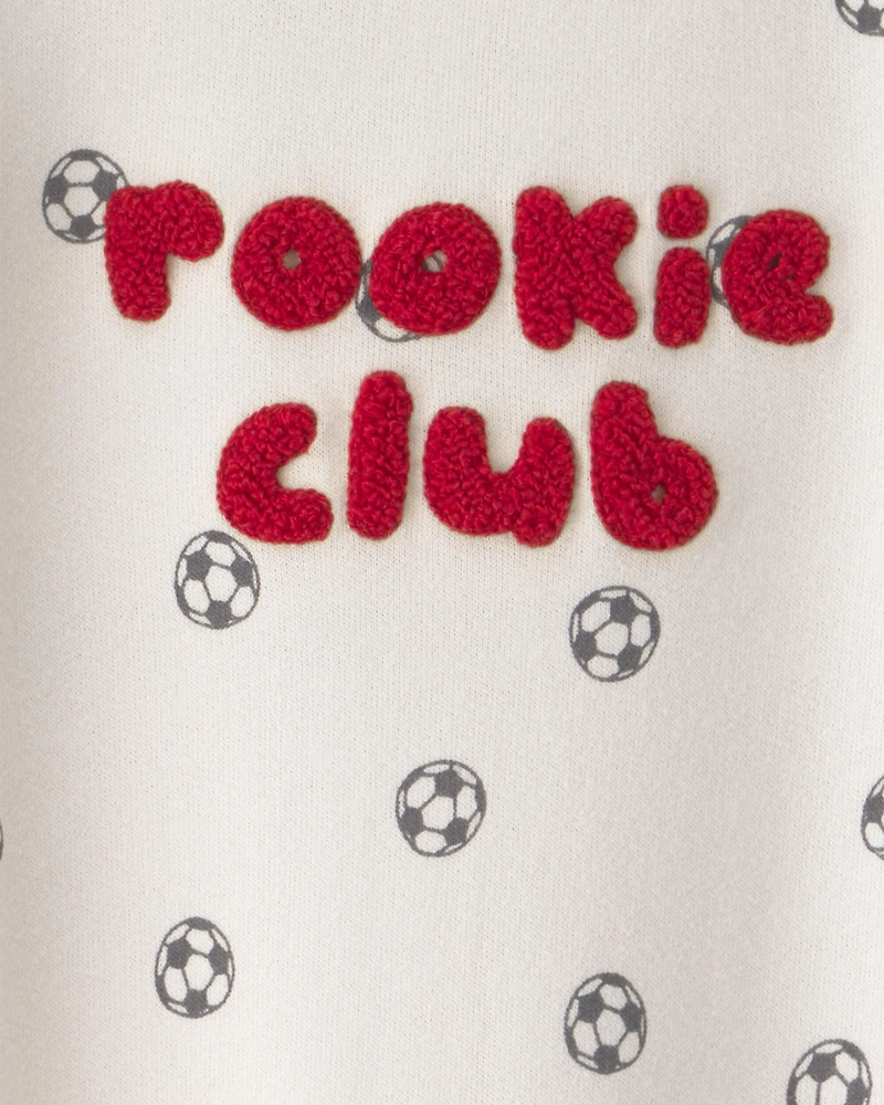 Baby 'Rookie Club' French Terry Jumpsuit - Cream