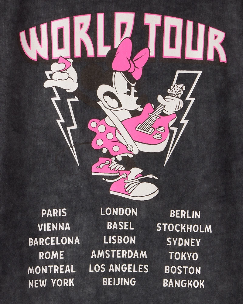 Girls Disney© Minnie Mouse Music Short-Sleeve Graphic Tee - Black/Pink