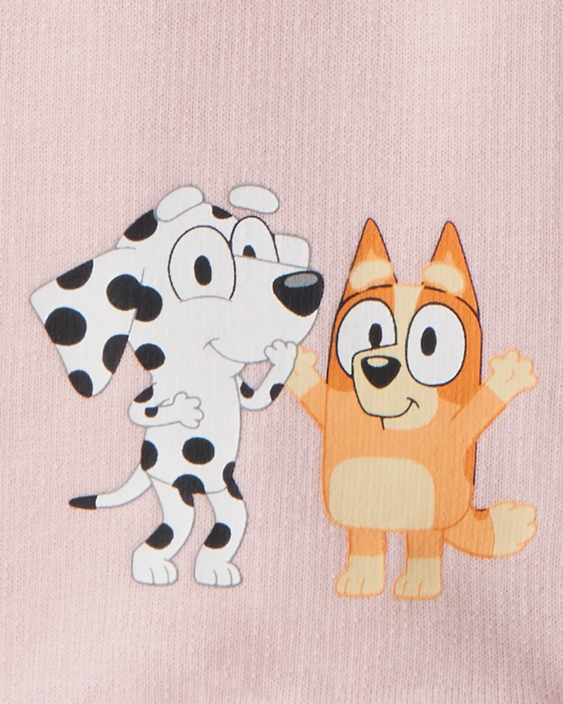 Baby Girl Bluey French Terry Drawstring Joggers - Pink