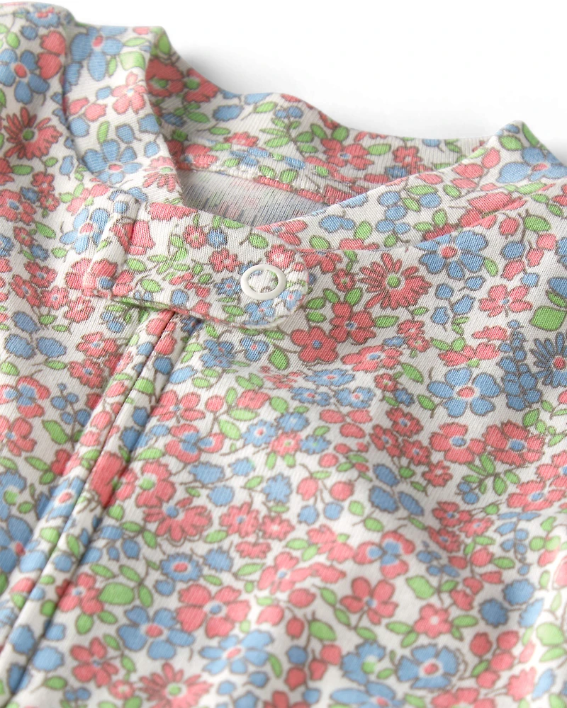 Baby Girl Organic Cotton Sleeper Pyjama Floral Print