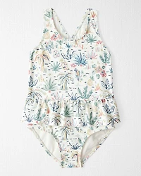 Toddler Girl Recycled Swimsuit Tropical Paradise