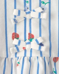 Baby Girl 2-Piece Strawberry Top & Short Set - Blue/Red