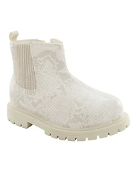 Toddler Girl Snakeskin Chelsea Boots - Ivory