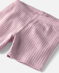Baby Girl 2-Pack Organic Cotton Ribbed Pedal Shorts