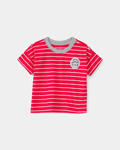 Baby Boy Striped T-Shirt - Red/Ivory
